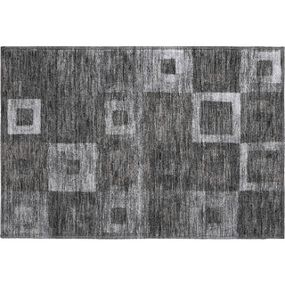 Piper Looms Mayfield Geometric AMF1142 Black Machine Washable Area Rug Scatter Main Image