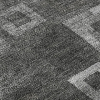 Piper Looms Mayfield Geometric AMF1142 Black Machine Washable Area Rug Swatch Image