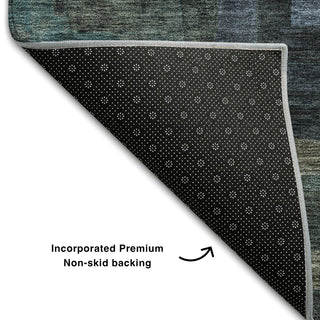Piper Looms Mayfield Geometric AMF1142 Blue Machine Washable Area Rug Backing Image