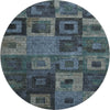 Piper Looms Mayfield Geometric AMF1142 Blue Machine Washable Area Rug Round Main Image