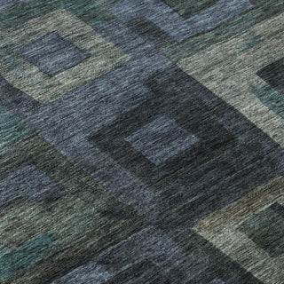 Piper Looms Mayfield Geometric AMF1142 Blue Machine Washable Area Rug Swatch Image