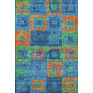 Piper Looms Mayfield Geometric AMF1142 Denim Machine Washable Area Rug main image
