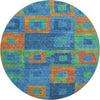 Piper Looms Mayfield Geometric AMF1142 Denim Machine Washable Area Rug Round Main Image