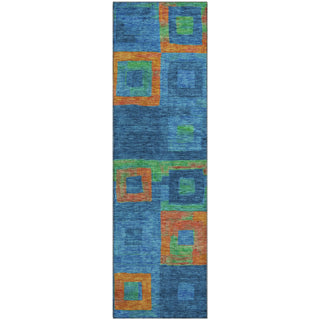 Piper Looms Mayfield Geometric AMF1142 Denim Machine Washable Area Rug Runner Main Image