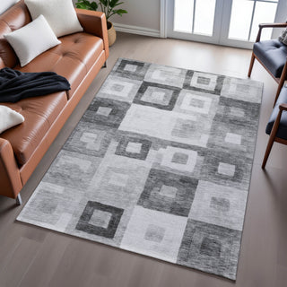 Piper Looms Mayfield Geometric AMF1142 Gray Machine Washable Area Rug Lifestyle Image Feature