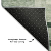Piper Looms Mayfield Geometric AMF1142 Green Machine Washable Area Rug Backing Image