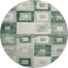 Piper Looms Mayfield Geometric AMF1142 Green Machine Washable Area Rug Round Main Image