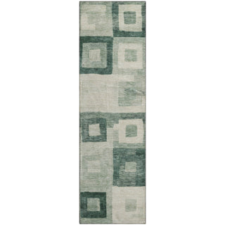 Piper Looms Mayfield Geometric AMF1142 Green Machine Washable Area Rug Runner Main Image