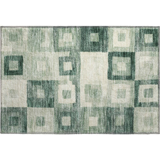 Piper Looms Mayfield Geometric AMF1142 Green Machine Washable Area Rug Scatter Main Image
