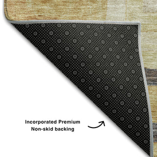 Piper Looms Mayfield Geometric AMF1142 Linen Machine Washable Area Rug Backing Image