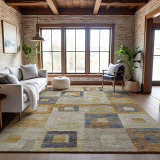 Piper Looms Mayfield Geometric AMF1142 Linen Machine Washable Area Rug Lifestyle Image Feature