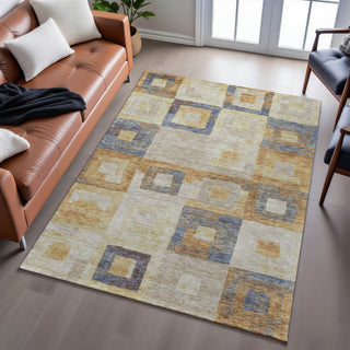 Piper Looms Mayfield Geometric AMF1142 Linen Machine Washable Area Rug Lifestyle Image Feature