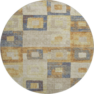 Piper Looms Mayfield Geometric AMF1142 Linen Machine Washable Area Rug Round Main Image