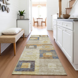 Piper Looms Mayfield Geometric AMF1142 Linen Machine Washable Area Rug Runner Lifestyle Image Feature