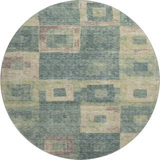 Piper Looms Mayfield Geometric AMF1142 Sage Machine Washable Area Rug Round Main Image