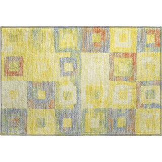 Piper Looms Mayfield Geometric AMF1142 Yellow Machine Washable Area Rug Scatter Main Image