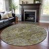 Piper Looms Mayfield Global AMF1143 Aloe Machine Washable Area Rug Round Lifestyle Image Feature