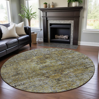 Piper Looms Mayfield Global AMF1143 Aloe Machine Washable Area Rug Round Lifestyle Image Feature