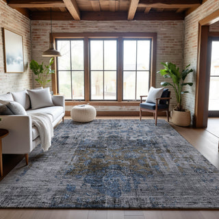 Piper Looms Mayfield Global AMF1144 Blue Machine Washable Area Rug Lifestyle Image Feature