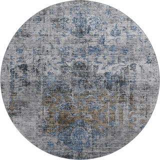 Piper Looms Mayfield Global AMF1144 Blue Machine Washable Area Rug Round Main Image