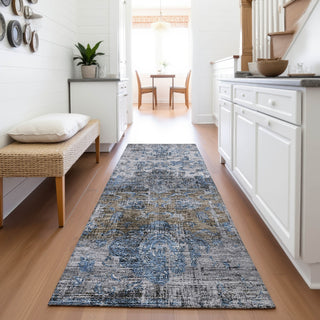 Piper Looms Mayfield Global AMF1144 Blue Machine Washable Area Rug Runner Lifestyle Image Feature