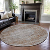 Piper Looms Mayfield Global AMF1144 Copper Machine Washable Area Rug Round Lifestyle Image Feature