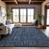 Piper Looms Mayfield Damask AMF1145 Blue Machine Washable Area Rug Lifestyle Image Feature