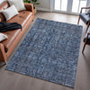Piper Looms Mayfield Damask AMF1145 Blue Machine Washable Area Rug Lifestyle Image Feature