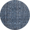 Piper Looms Mayfield Damask AMF1145 Blue Machine Washable Area Rug Round Main Image