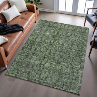 Piper Looms Mayfield Damask AMF1145 Cactus Machine Washable Area Rug Lifestyle Image Feature