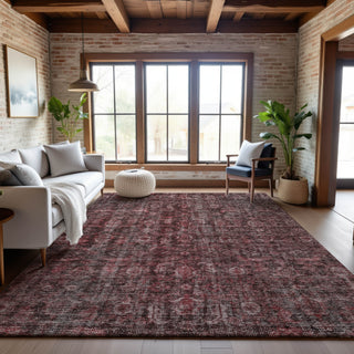 Piper Looms Mayfield Damask AMF1145 Pink Machine Washable Area Rug Lifestyle Image Feature