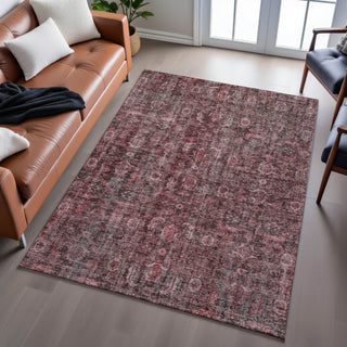Piper Looms Mayfield Damask AMF1145 Pink Machine Washable Area Rug Lifestyle Image Feature