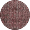 Piper Looms Mayfield Damask AMF1145 Pink Machine Washable Area Rug Round Main Image