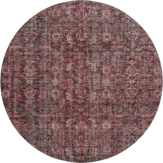 Piper Looms Mayfield Damask AMF1145 Pink Machine Washable Area Rug Round Main Image