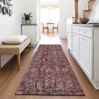 Piper Looms Mayfield Damask AMF1145 Pink Machine Washable Area Rug Runner Lifestyle Image Feature