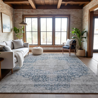 Piper Looms Mayfield Global AMF1146 Blue Machine Washable Area Rug Lifestyle Image Feature