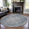 Piper Looms Mayfield Global AMF1146 Blue Machine Washable Area Rug Round Lifestyle Image Feature