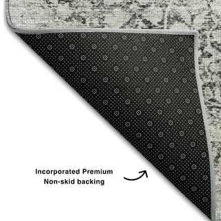 Piper Looms Mayfield Global AMF1146 Gray Machine Washable Area Rug Backing Image