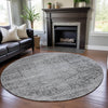 Piper Looms Mayfield Global AMF1146 Gray Machine Washable Area Rug Round Lifestyle Image Feature