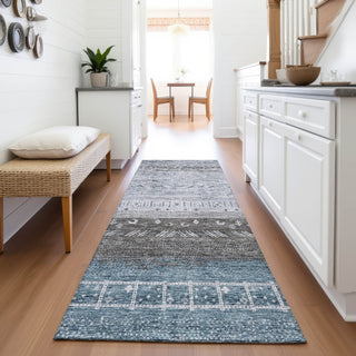 Piper Looms Mayfield Global AMF1147 Blue Machine Washable Area Rug Runner Lifestyle Image Feature
