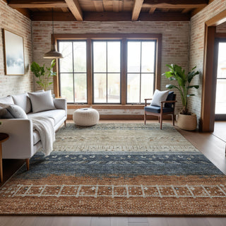 Piper Looms Mayfield Global AMF1147 Brown Machine Washable Area Rug Lifestyle Image Feature