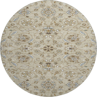 Piper Looms Mayfield Moroccan AMF1149 Beige Machine Washable Area Rug Round Main Image