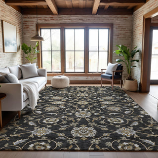 Piper Looms Mayfield Moroccan AMF1149 Black Machine Washable Area Rug Lifestyle Image Feature