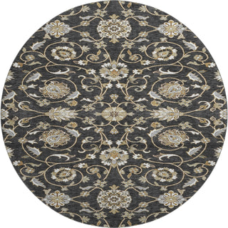 Piper Looms Mayfield Moroccan AMF1149 Black Machine Washable Area Rug Round Main Image