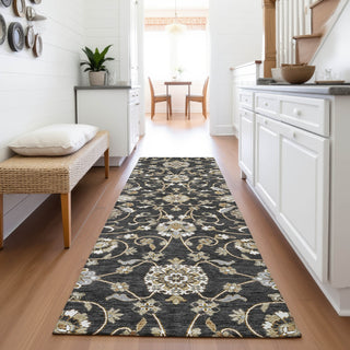 Piper Looms Mayfield Moroccan AMF1149 Black Machine Washable Area Rug Runner Lifestyle Image Feature