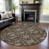 Piper Looms Mayfield Moroccan AMF1149 Chocolate Machine Washable Area Rug Round Lifestyle Image Feature