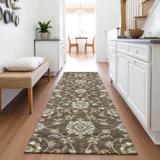 Piper Looms Mayfield Moroccan AMF1149 Chocolate Machine Washable Area Rug Runner Lifestyle Image Feature