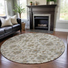 Piper Looms Mayfield Moroccan AMF1149 Ivory Machine Washable Area Rug Round Lifestyle Image Feature