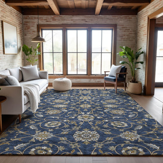 Piper Looms Mayfield Moroccan AMF1149 Navy Machine Washable Area Rug Lifestyle Image Feature