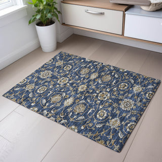 Piper Looms Mayfield Moroccan AMF1149 Navy Machine Washable Area Rug Scatter Lifestyle Image Feature